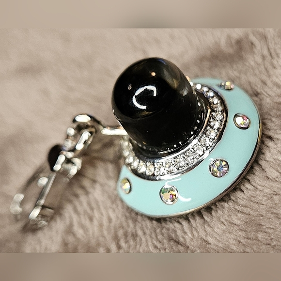 Juicy Couture C UFO Yorkie Charm Bracelet Blue Laser Beams Flying Saucer Aliens - Picture 6 of 16